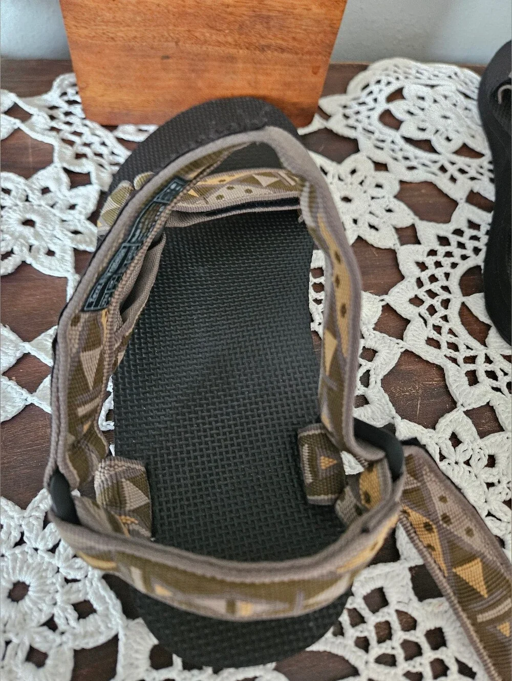Teva Original Universal Topanga Olive Boho Geometric Earthy Sandals Size 8